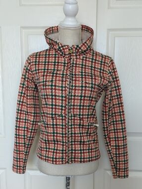 Burton Y2K Red And Green Houndstooth Mid weight Snowboard Jacket | Size Small